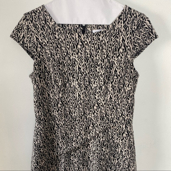 calvin klein black + ivory knit dress - Picture 3 of 8